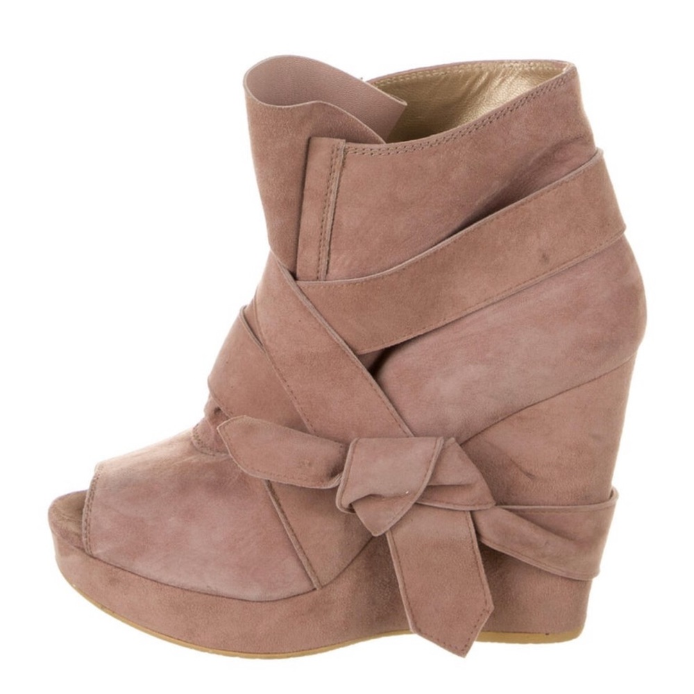 Stuart Weitzman Suede Bow Accents Pumps